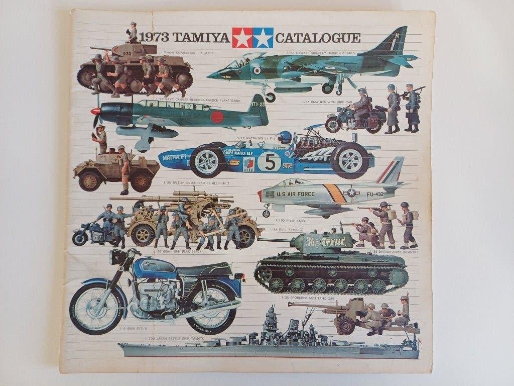 Originele Tamiya catalogus uit 1973, Ophalen of Verzenden, Gebruikt, 1:32 tot 1:50, Tamiya