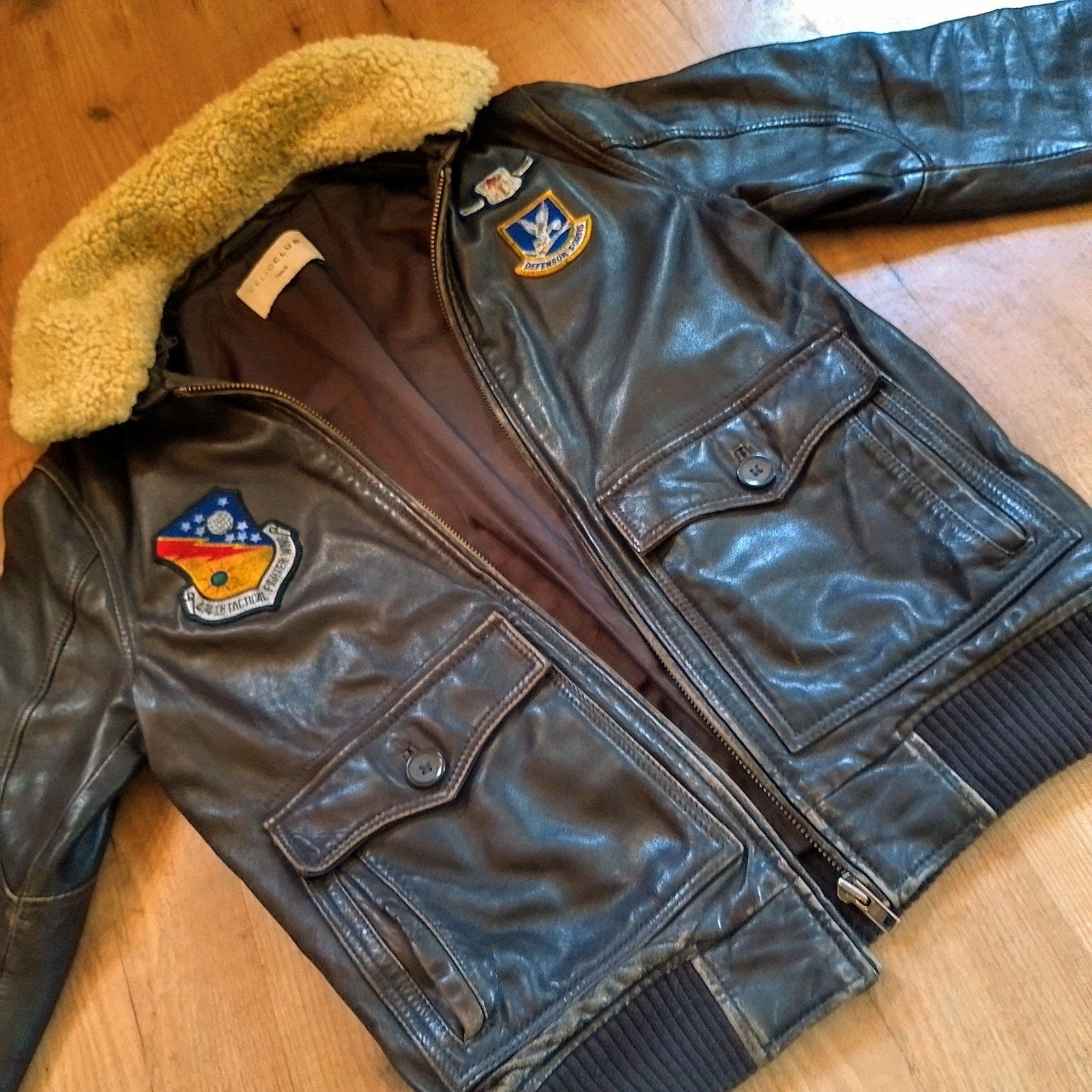 Supergaaf vintage leren piloten jack!, Kleding | Heren, Maat 52/54 (L), Bruin, Ophalen of Verzenden, Zo goed als nieuw