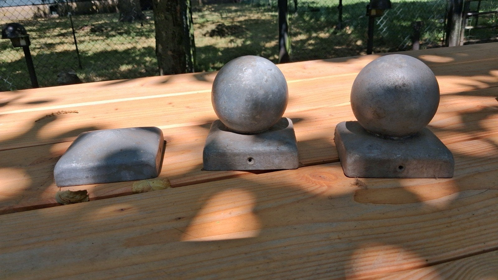 Metalen paalkappen en bolornamenten, Ophalen of Verzenden, Gebruikt