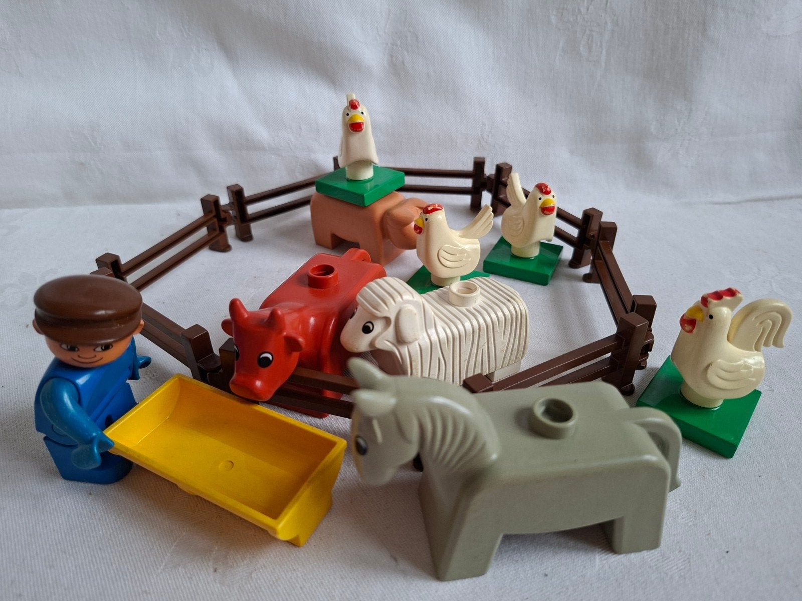 Vintage Duplo set 2647 Boer met boerderijdieren en hekjes, Ophalen of Verzenden, Zo goed als nieuw, Duplo