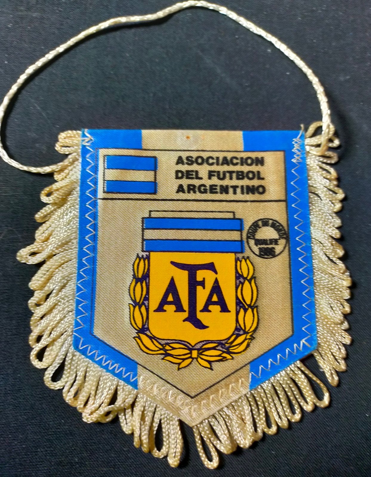 Vintage Argentinië Voetbal Vaantje AFA Qualifie 1986, Ophalen of Verzenden