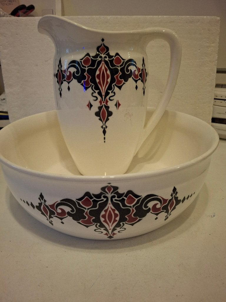 Societe Ceramique - Art Deco jaren 30 - lampetkan & schaal, Antiek en Kunst, Ophalen of Verzenden