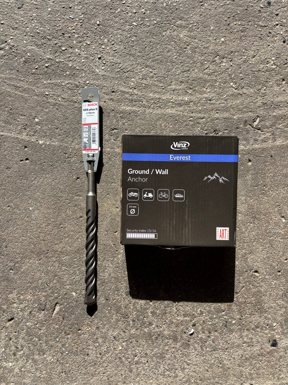 Vinz Ground/Wall Anchor + Bosch SDS plus boor 16mm, Ophalen of Verzenden, Nieuw