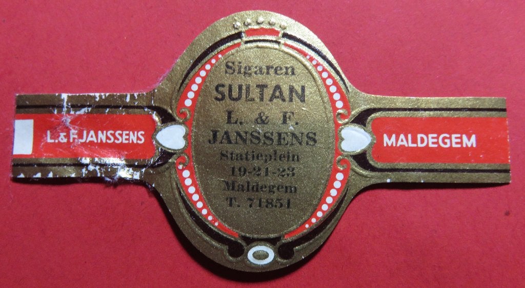 Sigarenbandje reclamebandje L&F Janssens Sigaren Sultan, Verzenden, Gebruikt, Sigarenbandjes