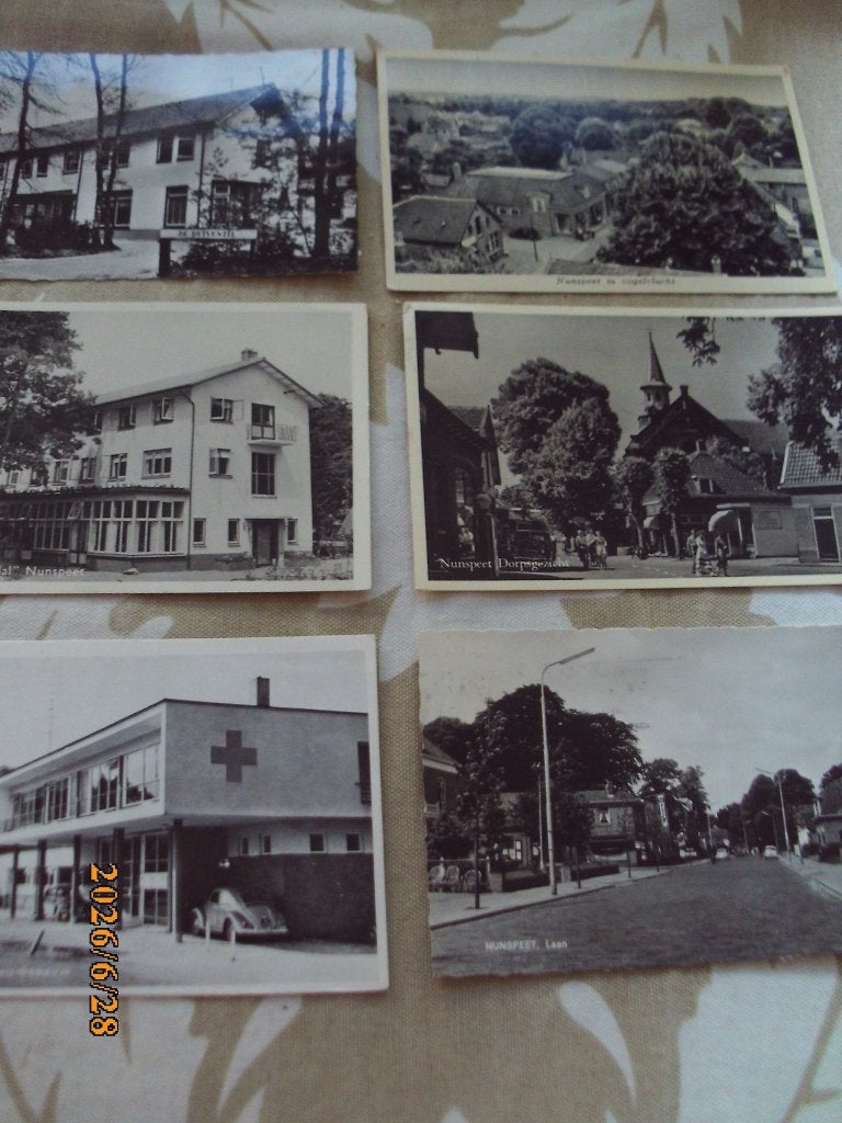 6x Nunspeet Dorpsgezicht Laan Duiventil Dennendal Groene Kr, Ophalen of Verzenden, 1940 tot 1960, Gelopen, Gelderland