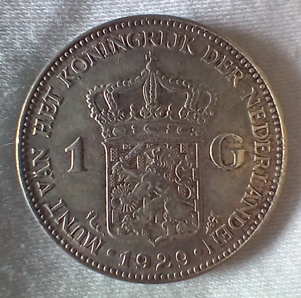 Zilveren 1 Gulden munt Koningin Wilhelmina 1929, Ophalen of Verzenden, Koningin Wilhelmina, 1 gulden