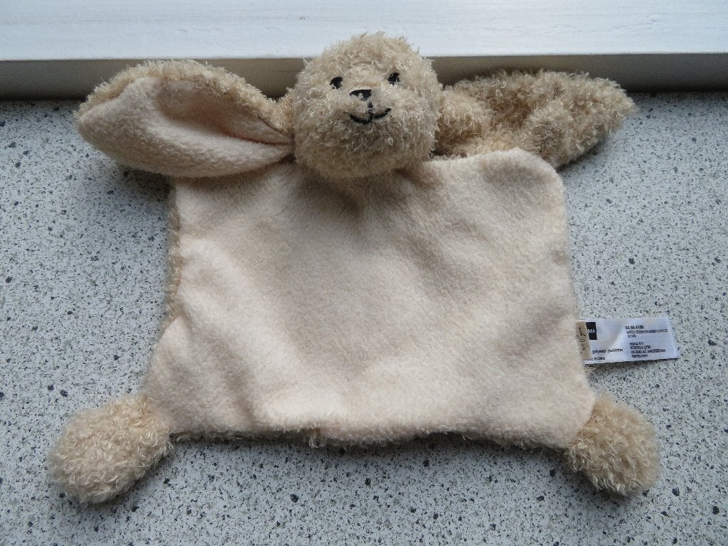 Knuffeldoek konijn van Hema geborduurde ogen neus mondje, Hema, Konijn, Ophalen of Verzenden, Zo goed als nieuw