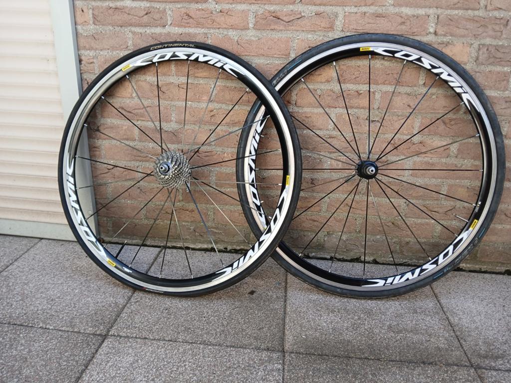 Mavic Cosmic Elite racefiets wielen met banden, Zo goed als nieuw, Aluminium, Mavic, Racefiets