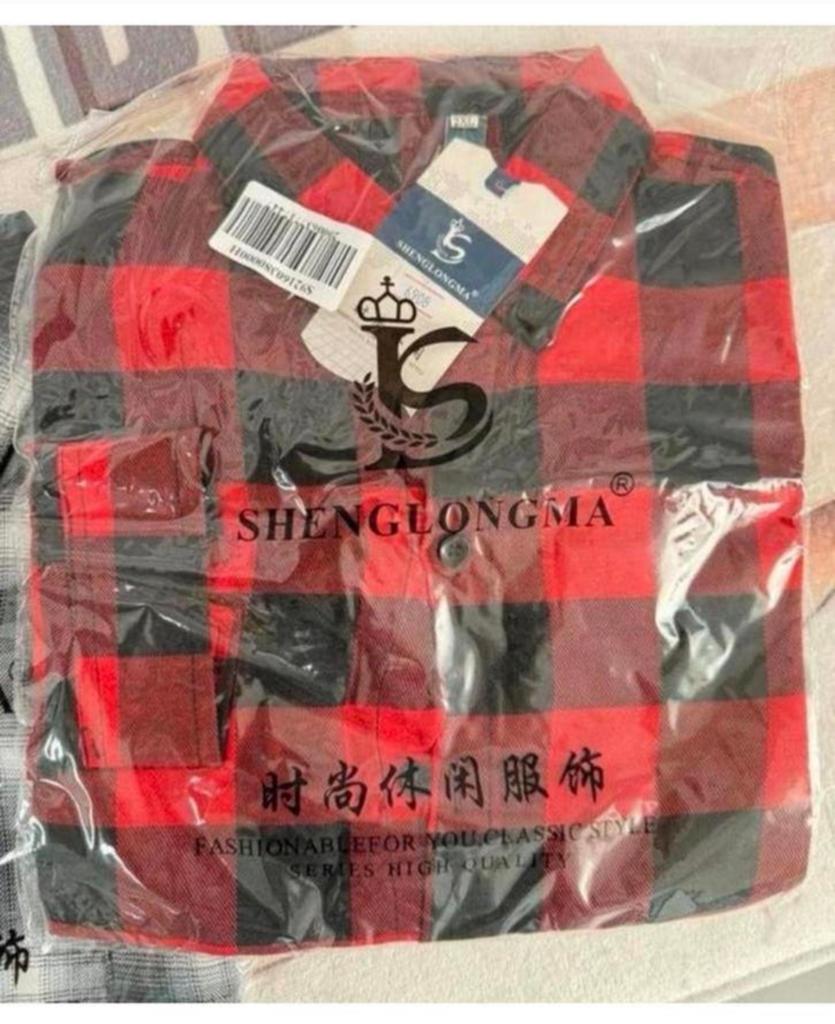 Shenglongma Overhemd Blouse 2XL 3XL rood grijs lange mouwen, Overhemd, Nieuw, Ophalen of Verzenden, H