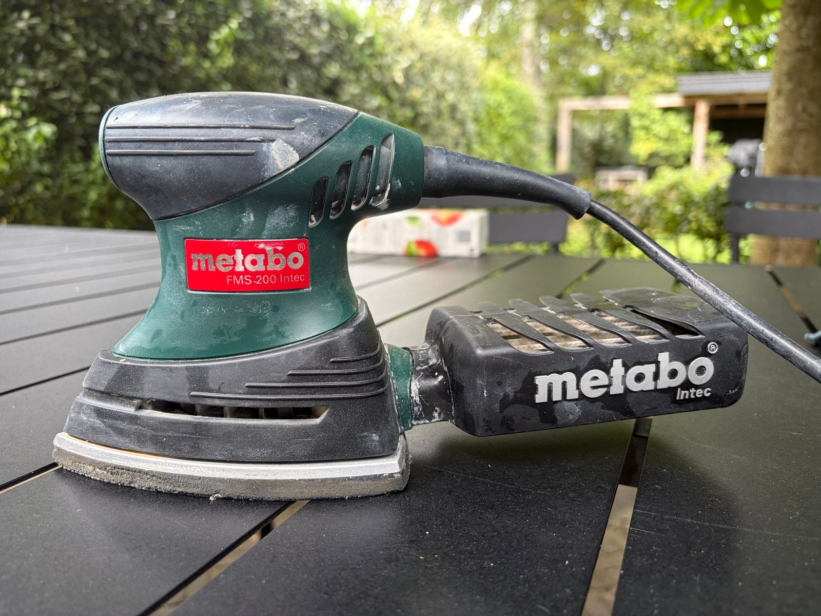 Metabo FMS 200 Intec vlakschuurmachine, Ophalen of Verzenden, Gebruikt, Minder dan 600 watt, Vlakschuurmachine