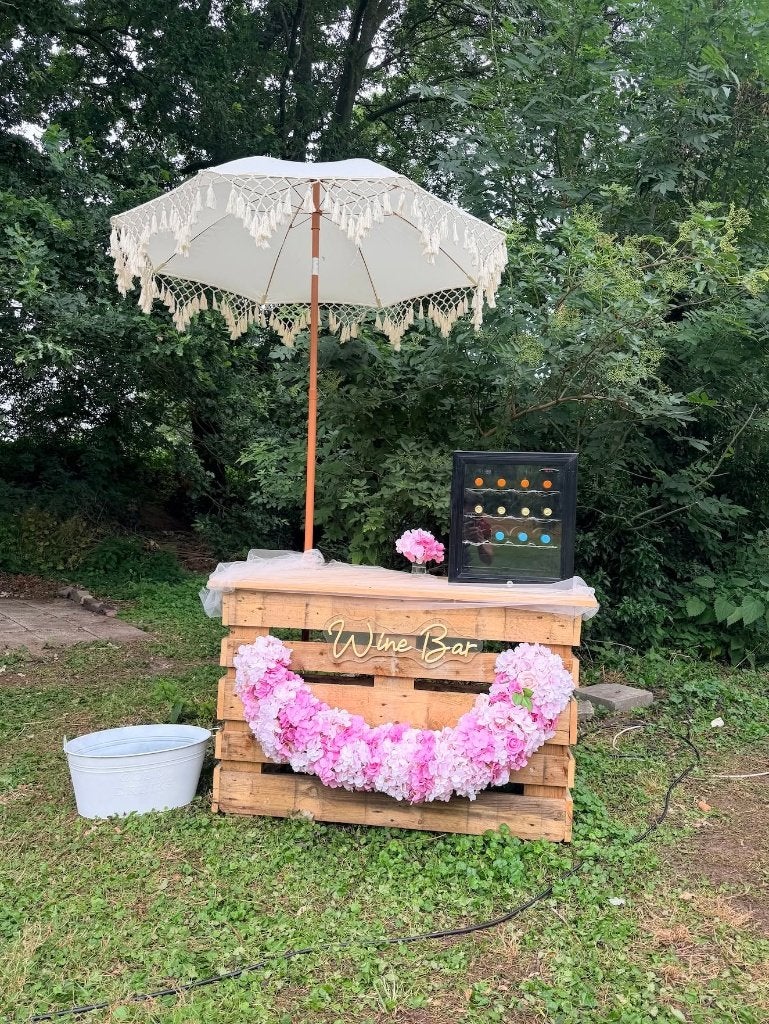 3 houten bruiloft barretjes met neon signs, Ophalen, Zo goed als nieuw, Versiering, Geboorte of Huwelijk