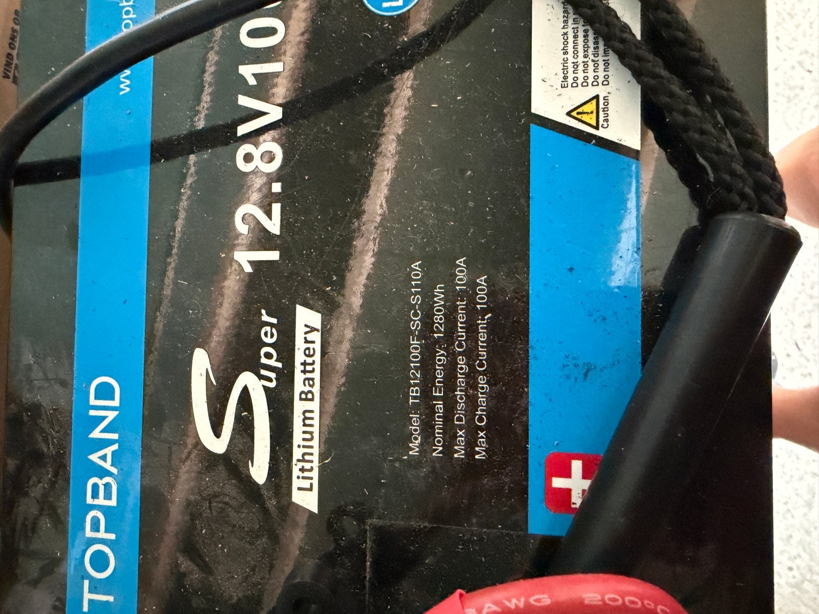 TOPBAND Super Lithium Accu 12.8V 100Ah LFP, Caravans en Kamperen, Ophalen of Verzenden, Gebruikt