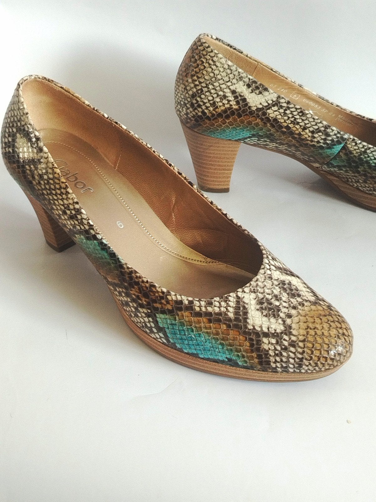 Prachtige Gabor pumps met slangenprint - Maat 39, Pumps, Bruin, Gabor, Ophalen of Verzenden