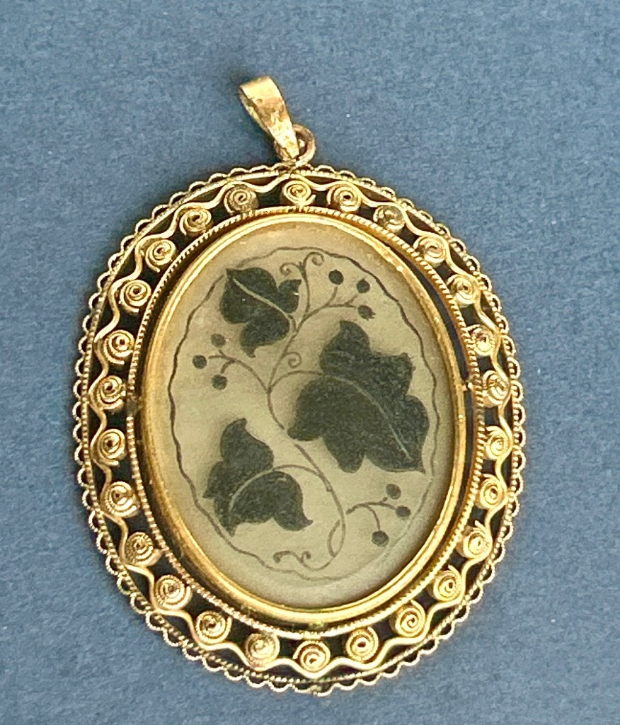 Antieke Verguld Zilveren Rouwhanger, Ophalen of Verzenden, Zilver