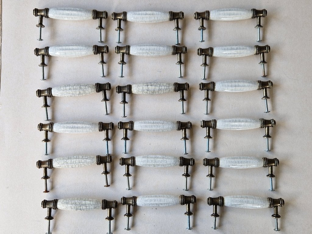 18 craquelé keramiek meubelgrepen, Doe-het-zelf en Verbouw, Ophalen of Verzenden, Zo goed als nieuw