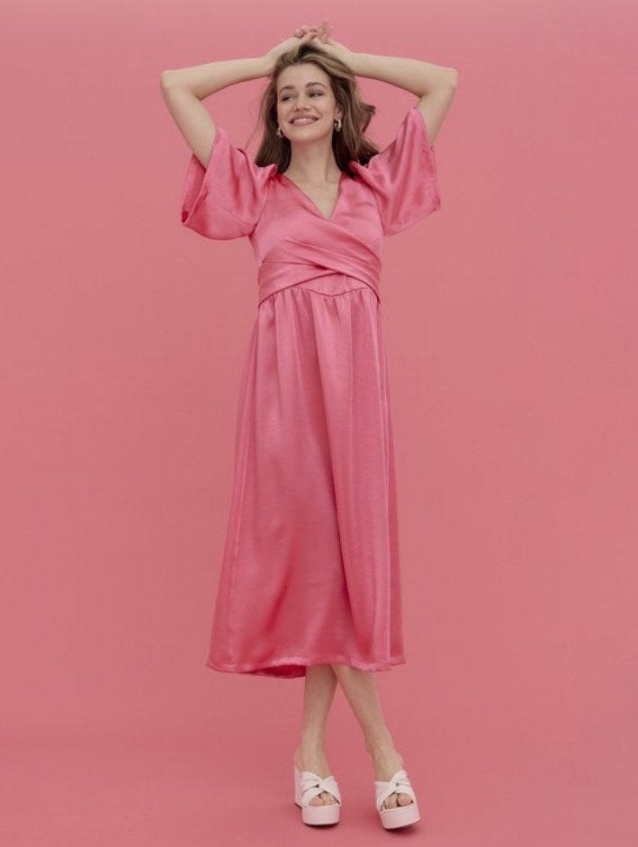 Vero moda Kae Sutherland jurk - maat L satijn - nieuw staat, Ophalen of Verzenden, Zo goed als nieuw, Maat 38/40 (M)