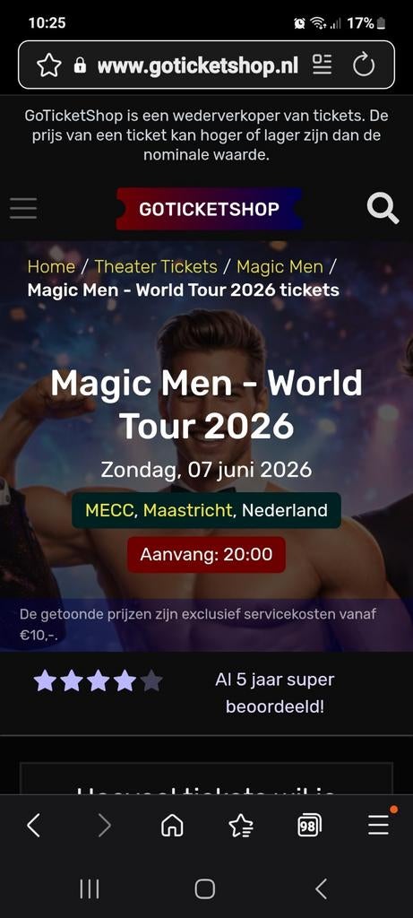 Magic mike 4 kaarten 7 juni maastricht, Tickets en Kaartjes, Twee personen