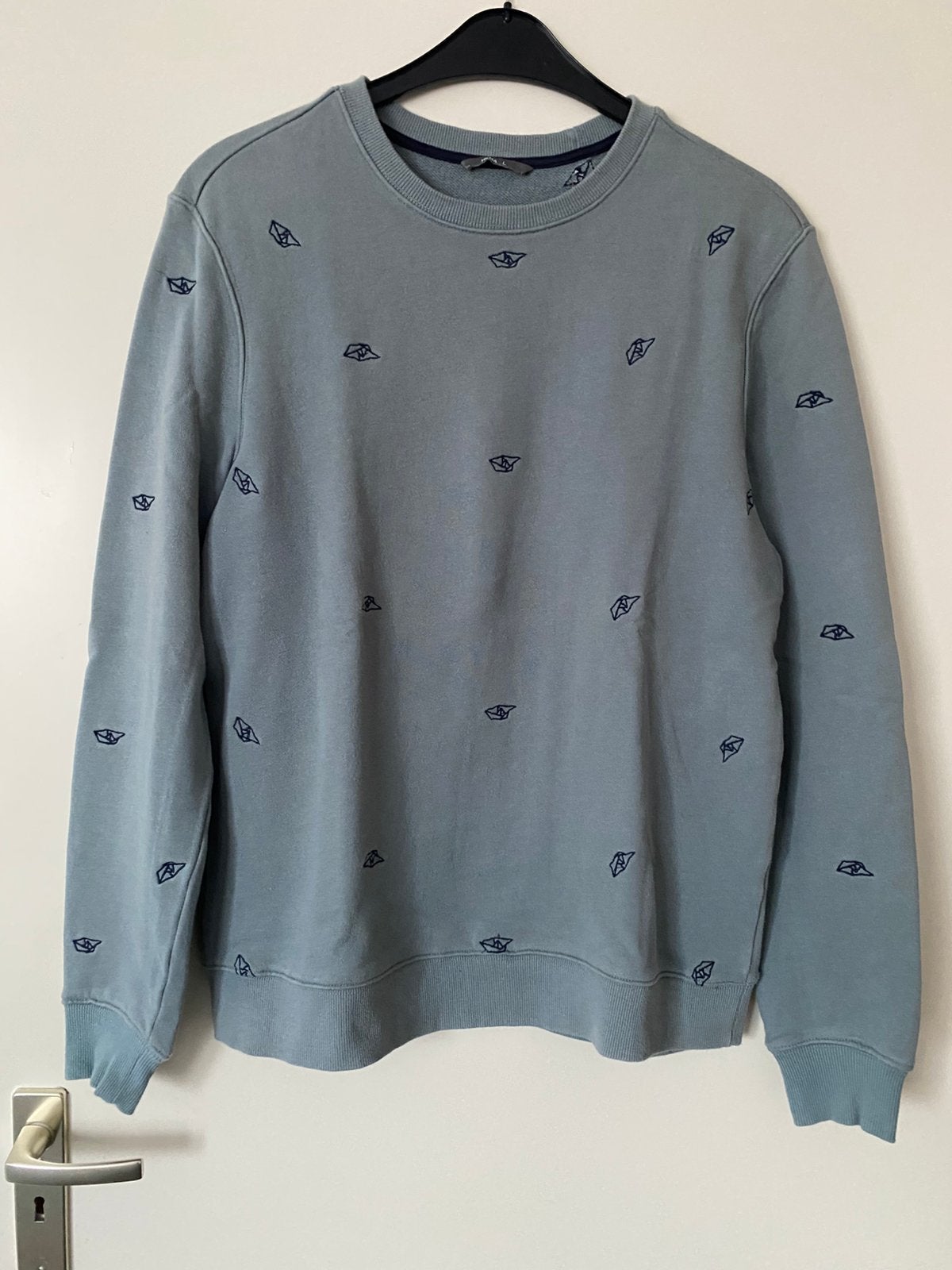 Sweater katoen maat L groen/grijs Hema, Ophalen of Verzenden, Zo goed als nieuw, Maat 52/54 (L), Groen