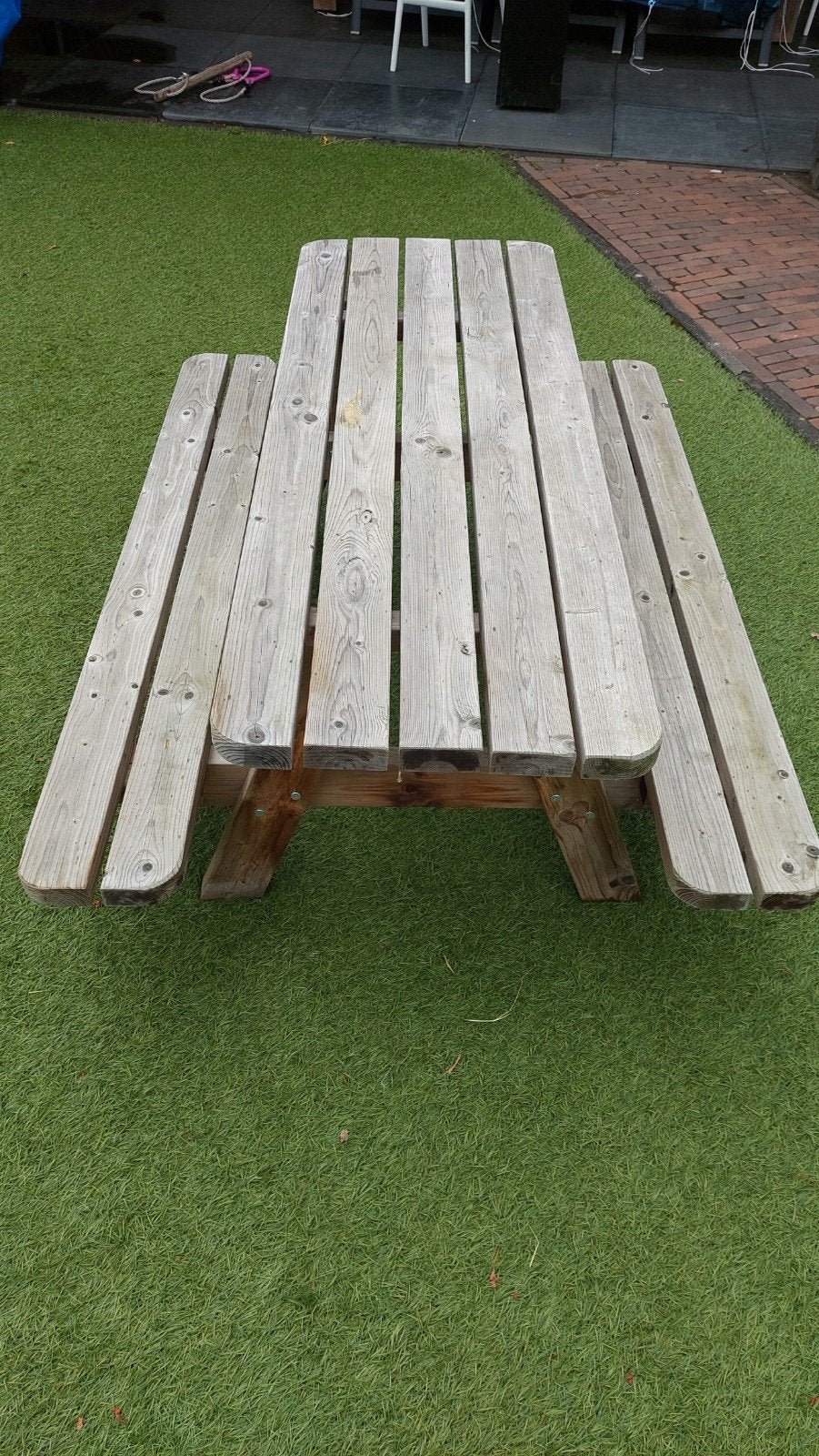 Houten kinderpicknicktafel 140, Zo goed als nieuw, Rechthoekig, Hout, Ophalen