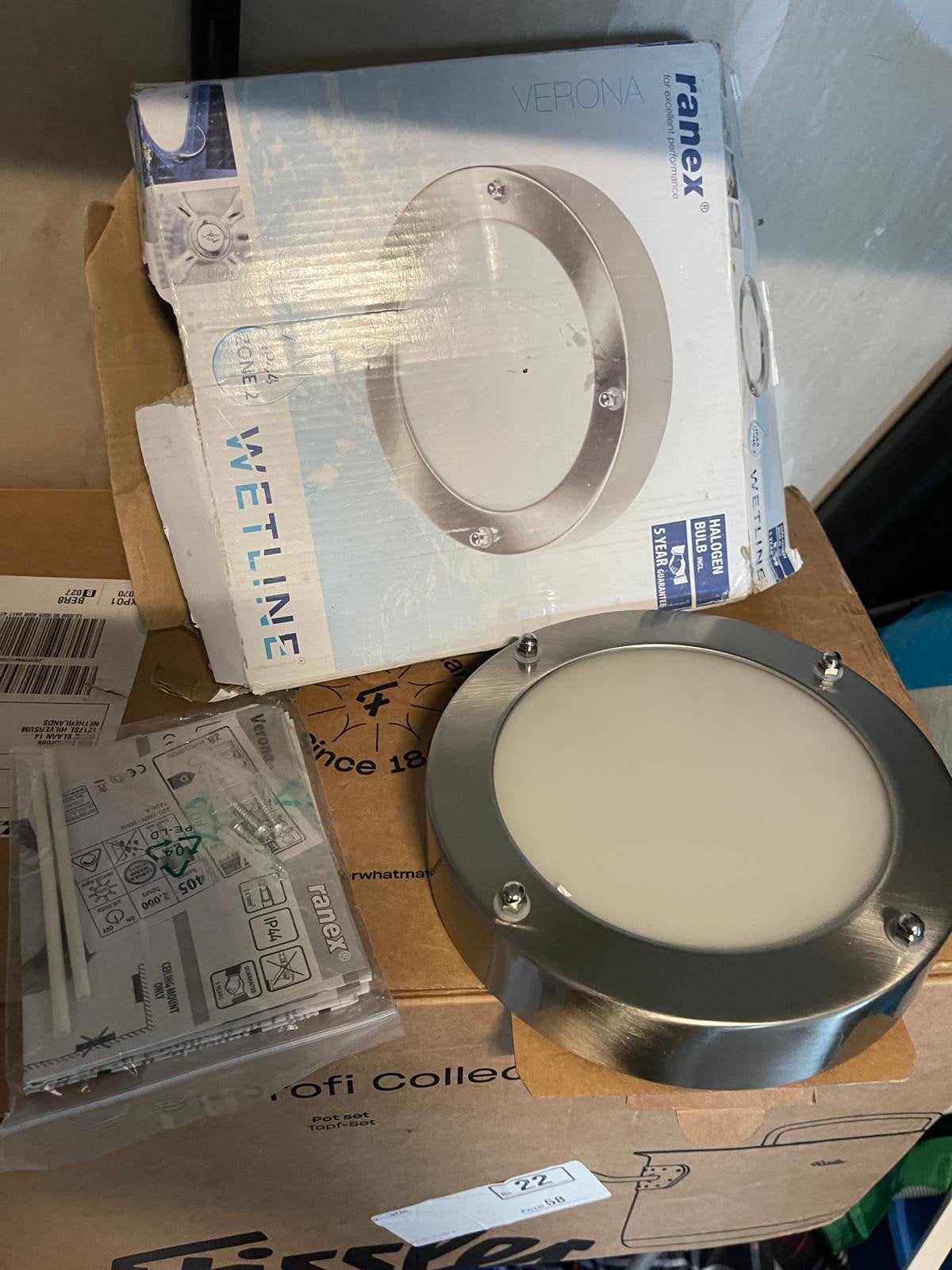 Ranex Verona Wetline Plafondlamp - Nieuw in doos, Metaal, Overige merken, Nieuw, Overige fittingen