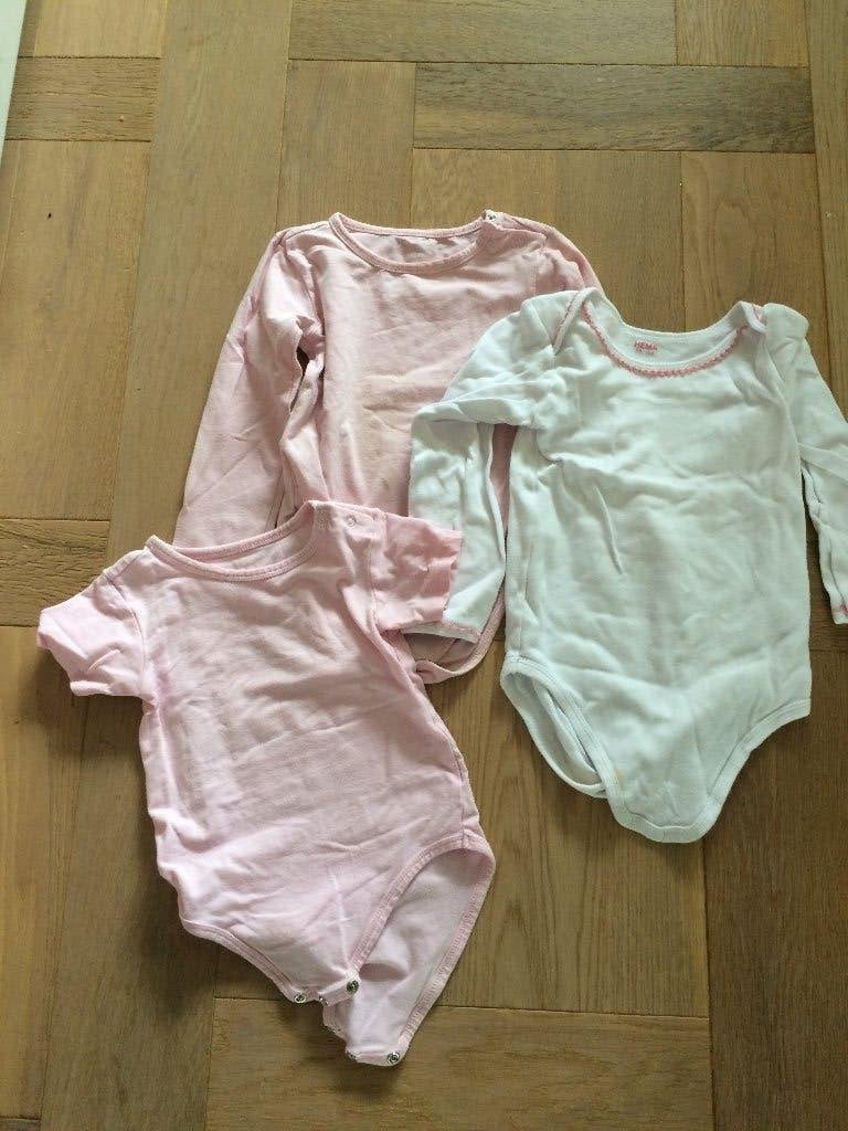 3 rompertjes oa Hema 98/104, Nacht- of Onderkleding, Gebruikt, Meisje, Ophalen of Verzenden