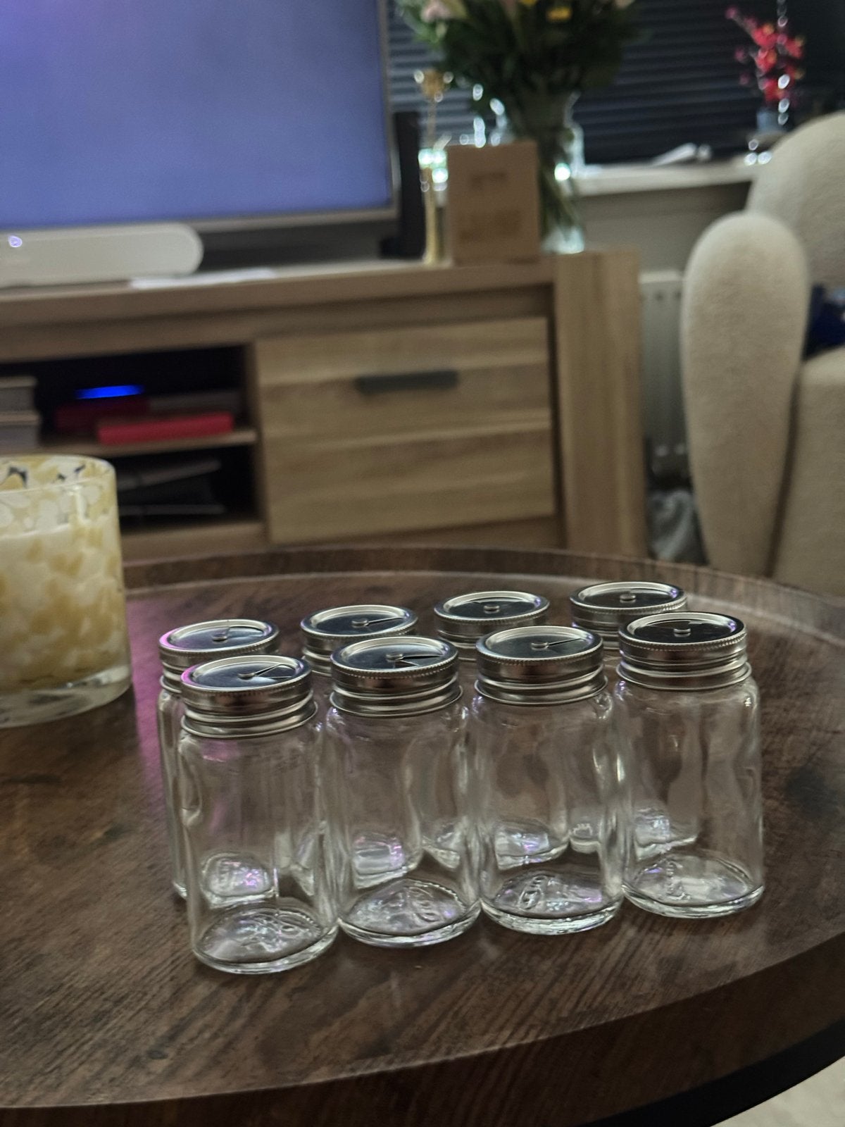 8 IKEA Kruidenpotjes - Zo goed als nieuw, Huis en Inrichting, Keuken | Keukenbenodigdheden, Glas, IKEA, Ophalen of Verzenden, Zo goed als nieuw