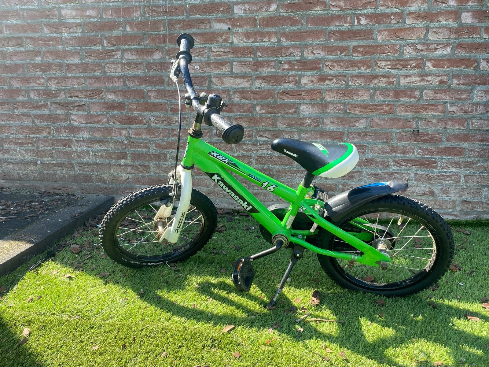 Kawasaki 16 inch kinderfiets groen, Fietsen en Brommers, Fietsen | Kinderfietsjes, Ophalen, Gebruikt, 16 tot 20 inch