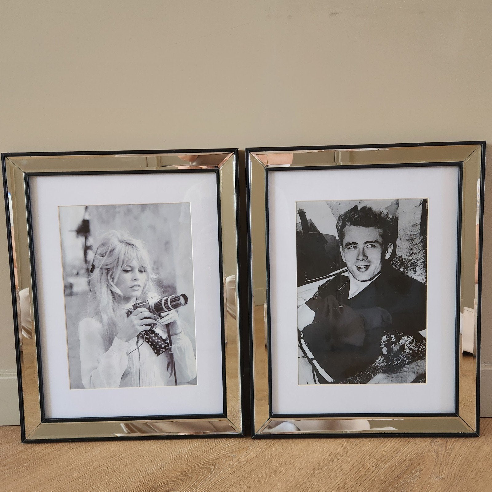Set van 2 luxe spiegellijsten (Brigitte Bardot & James Dean), Ophalen