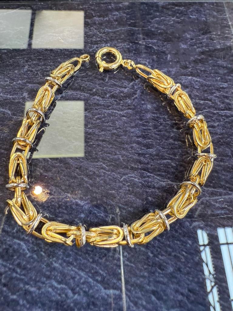 Prachtige 14 karaats gouden monte carlo armband, Ophalen of Verzenden, Nieuw, Goud
