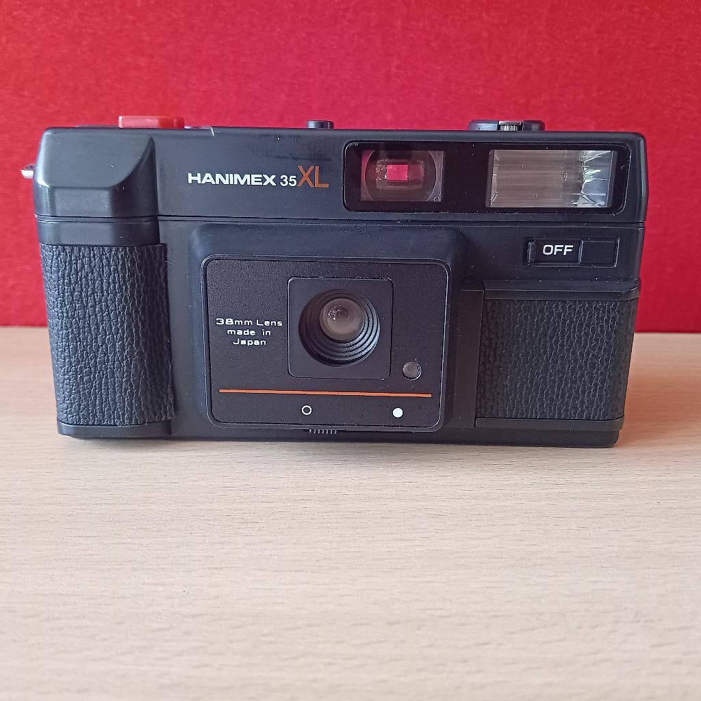 Camara Hanimex 35 XL ingebouwde flits 38mm lens +tasje, Verzenden, Zo goed als nieuw, Compact, Overige Merken