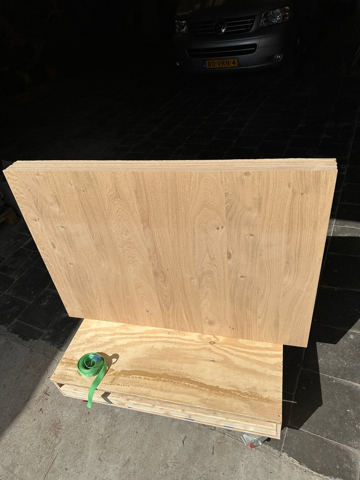Restpartij eiken fineer geborsteld 10mm, Ophalen, Nieuw, Hout