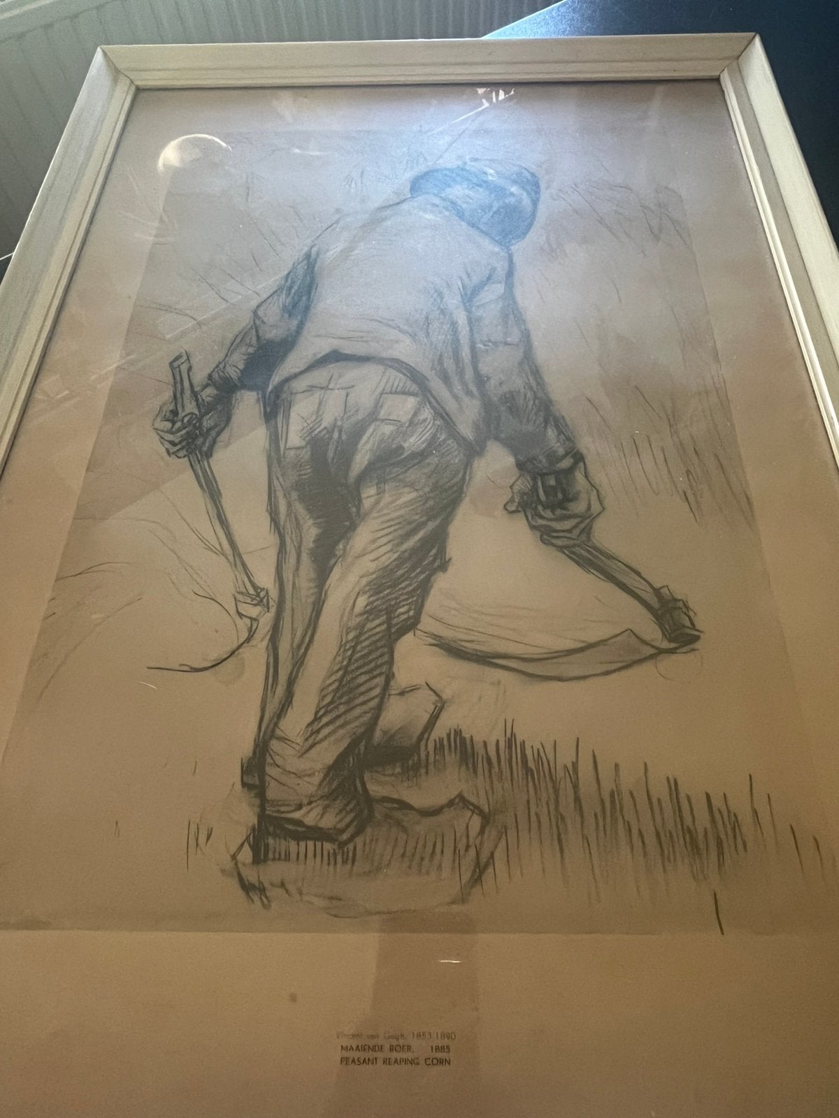 De Maaiende Boer Vincent van Gogh 1853-1890, Antiek en Kunst, Ophalen of Verzenden, Print/reproductie