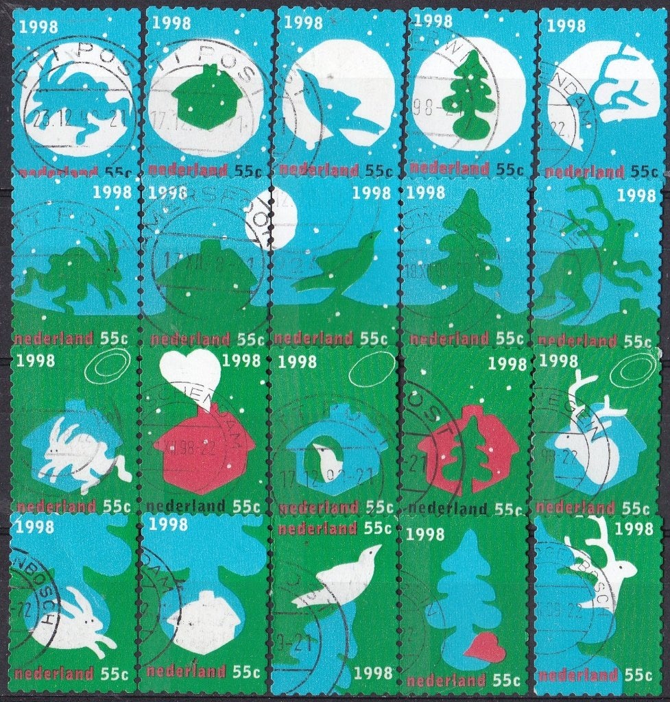 Decemberzegels 1998 – gebruikt – NVPH 1788-1807, Ophalen of Verzenden, Na 1940, Gestempeld