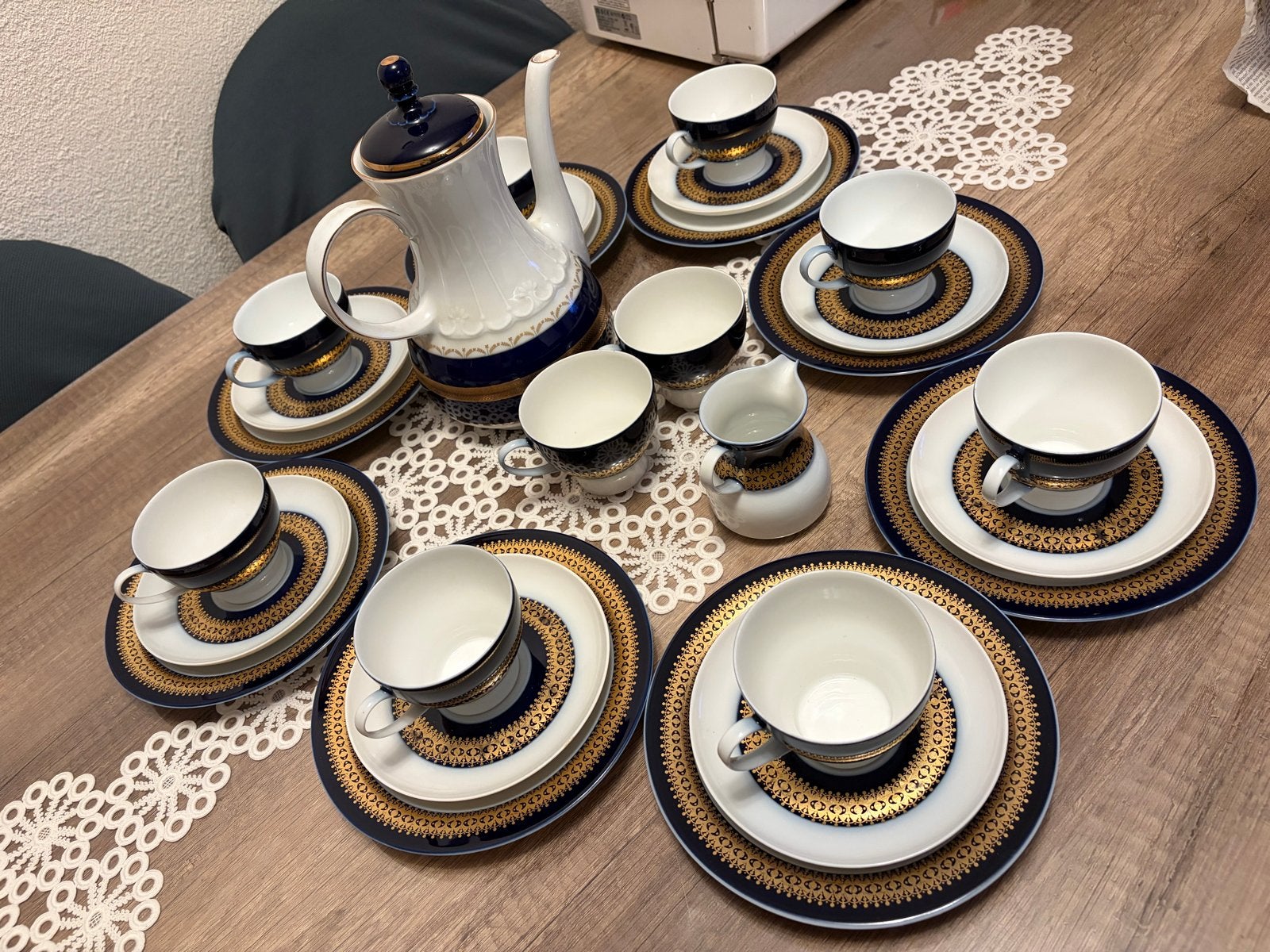 Prachtig Thomas Germany Porseleinen Servies - Blauw/Goud, Huis en Inrichting, Keuken | Servies, Ophalen of Verzenden, Zo goed als nieuw
