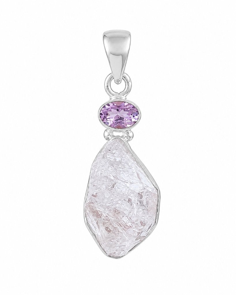 Herkimer Diamant En Amethist Hanger Karla - Echt Zilver, Info@sacredstones.nl, Verzenden, Paars, Nieuw