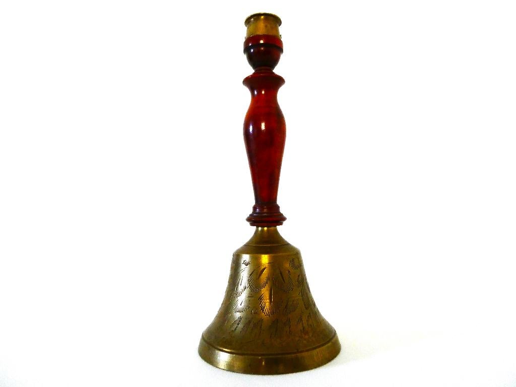 Oude messing handbel, vergaderbel tafelbel schoolbel bel, Antiek en Kunst, Ophalen of Verzenden
