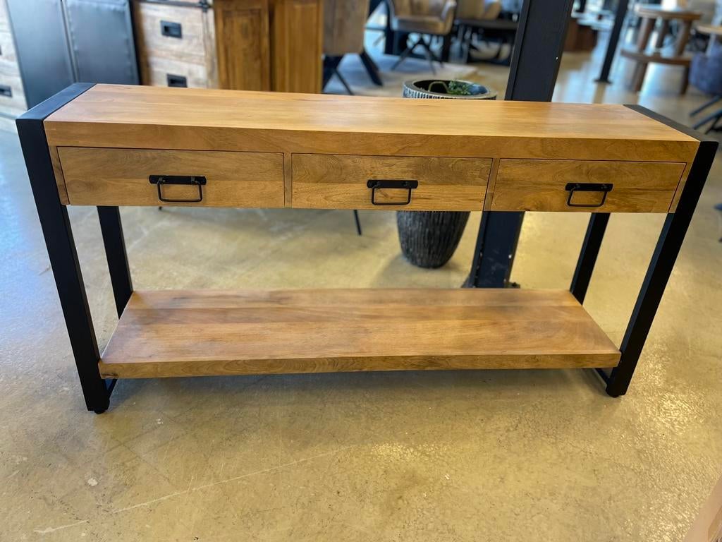 LEEGVERKOOP BIJ CHEFMEUBEL MANGO SIDETABLE 239 EURO VOORRAAD, Bruin, Nieuw, Ophalen of Verzenden, Modern