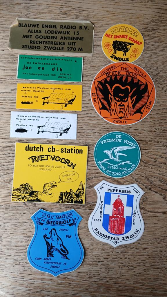Stickers piraat amateurzenders uit Zwolle. Ook los te koop, Ophalen of Verzenden, Zo goed als nieuw