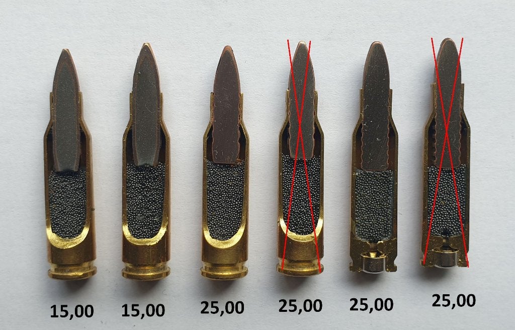 HK 4,6x30mm DOORSNEDEN, Ophalen of Verzenden, Landmacht, Nederland, Hulzen of Bodemvondsten