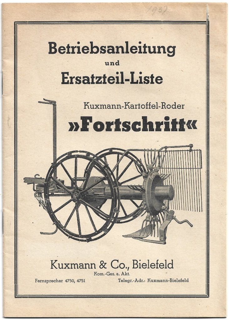 Fortschritt aardappel rooi machine handleiding (frt), Verzenden, Zo goed als nieuw, Tractor en Landbouw