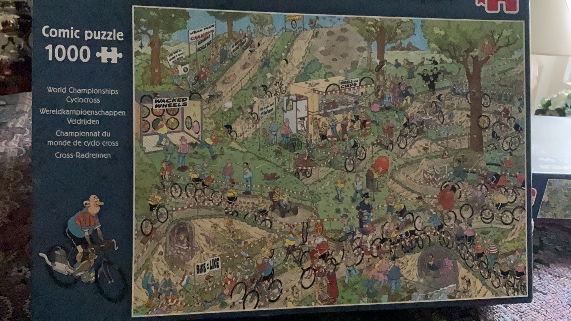 J v haasteren puzzel 1000 st. WK veldrijden, Ophalen of Verzenden, 500 t/m 1500 stukjes, Zo goed als nieuw