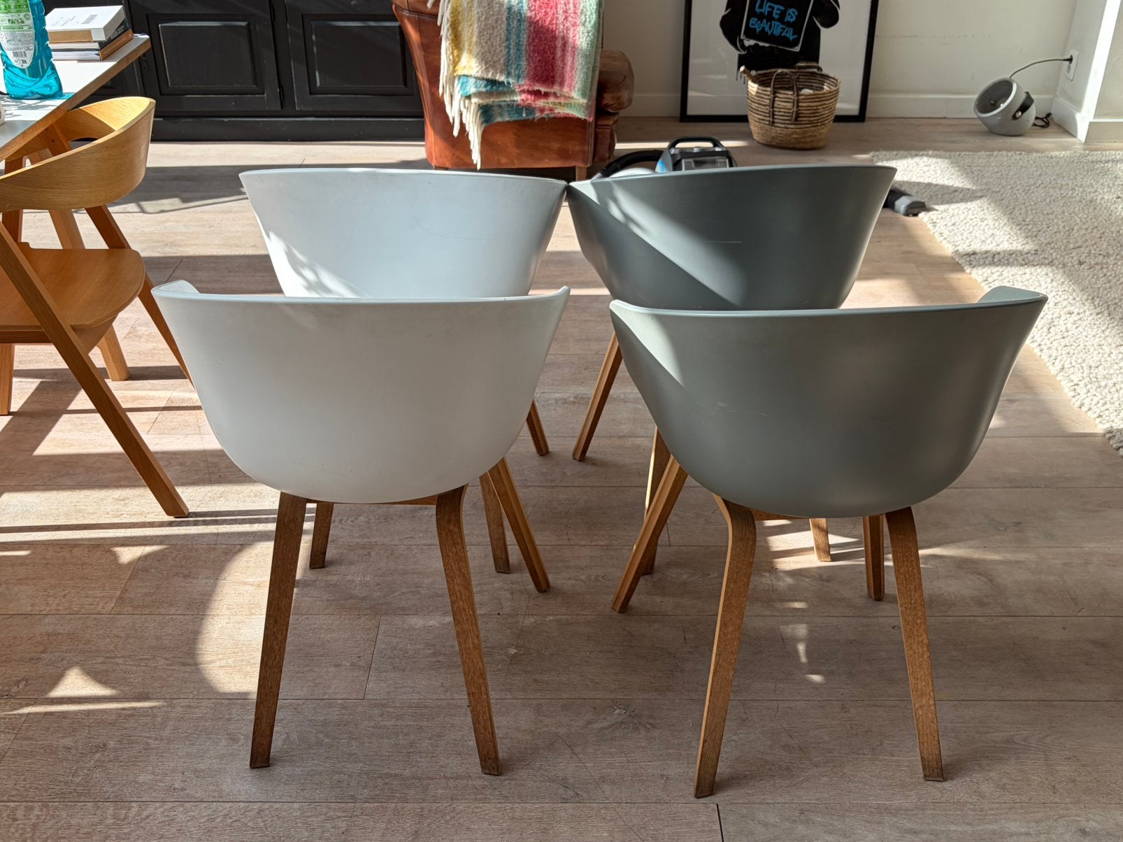 4x Eetkamerstoelen I HAY About A Chair, Ophalen, Kunststof, Gebruikt, Vier