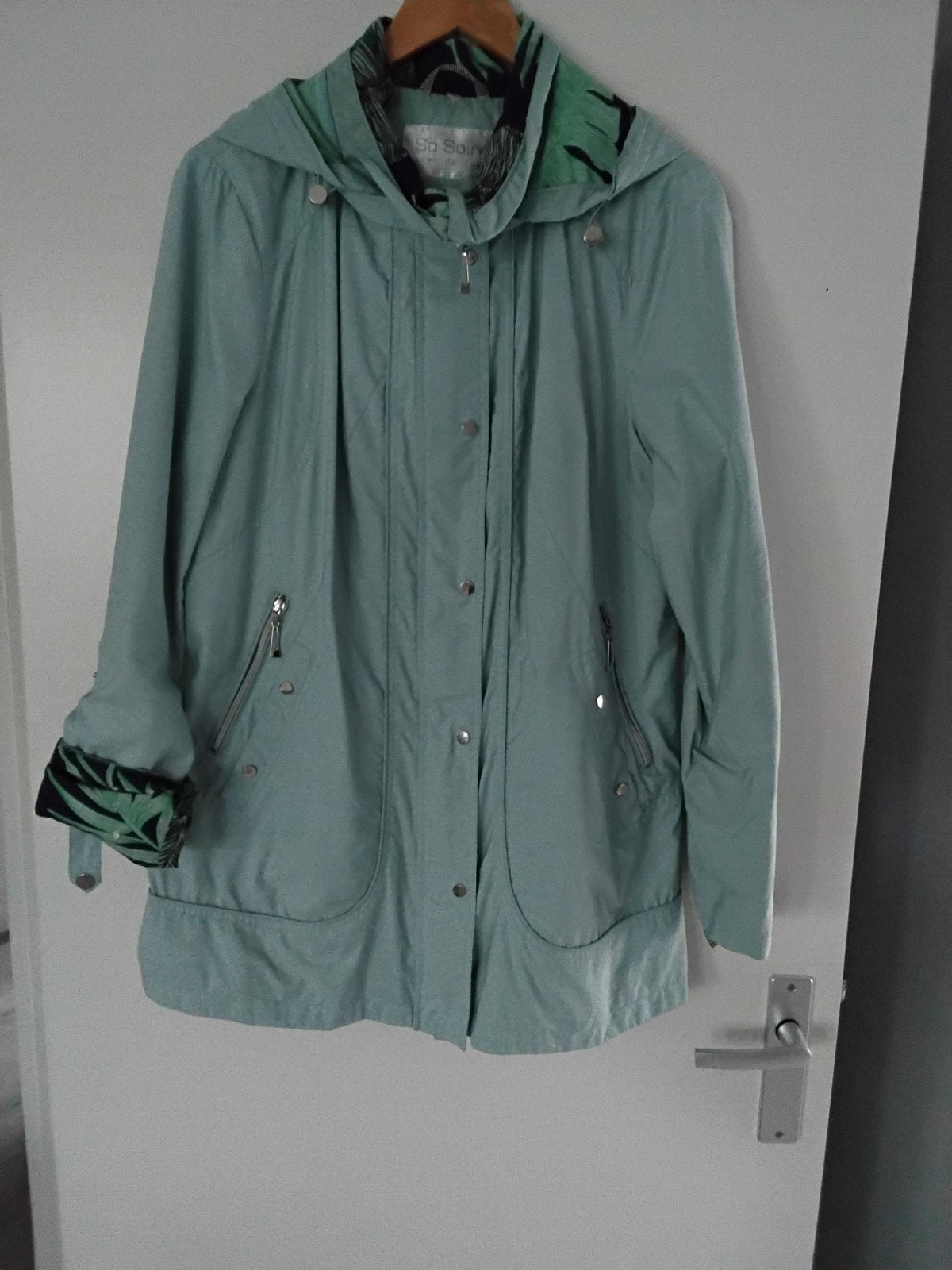 So Soire Dames Zomerjas - Mintgroen met Capuchon, Kleding | Dames, Jassen | Zomer, So Soire, Maat 42/44 (L), Ophalen of Verzenden