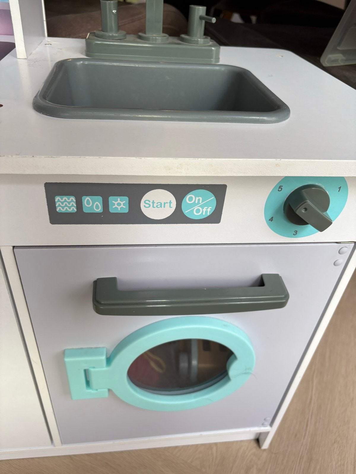 Grote houten speelkeuken met accessoires, Ophalen, Gebruikt, Meubelstuk of Keukentje