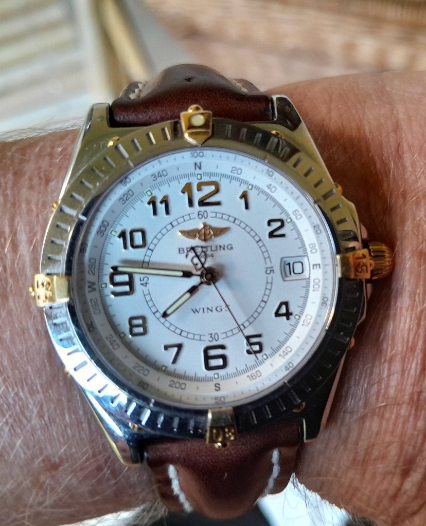 Breitling Wings Quartz Unisex, Leer, Breitling, Polshorloge, Ophalen of Verzenden