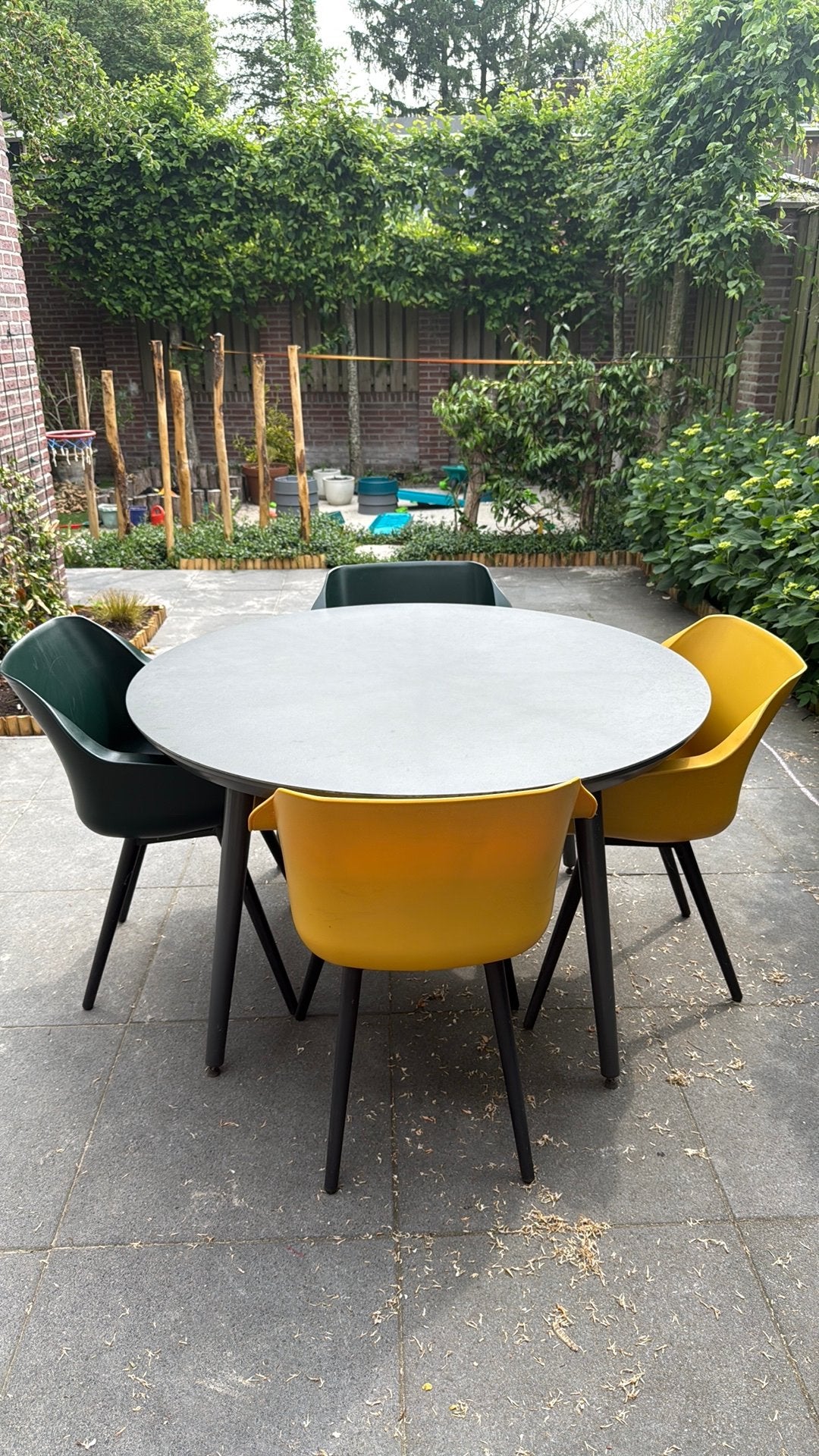 Hartman tuintafel en tuinstoelen, Ophalen, 4 zitplaatsen, Kunststof, Gebruikt