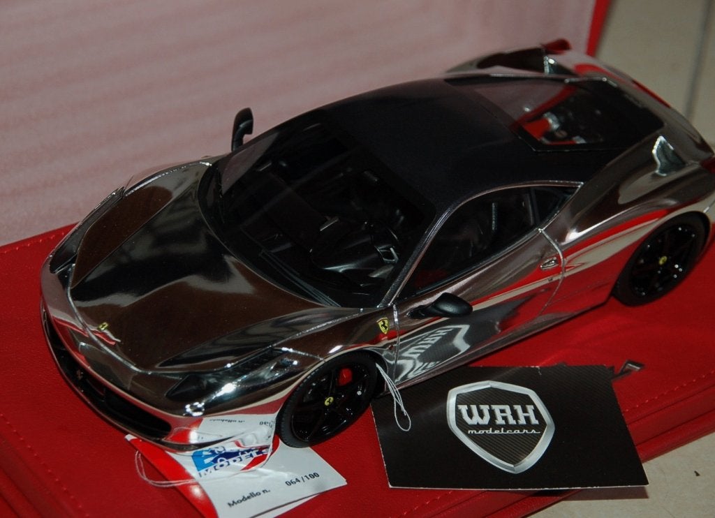 1:18 FERRARI 458 ITALIA chrome LIMITED 100 BBR see info WRH, Hobby en Vrije tijd, Verzenden, Zo goed als nieuw, Auto, Overige merken