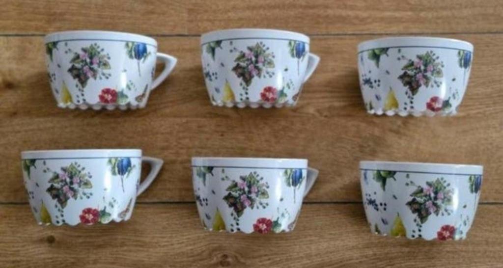 Zes Melamine Soepkommen /Grote koppen Janneke Brinkman, Ophalen of Verzenden, Zo goed als nieuw, Kom(men), Overige stijlen