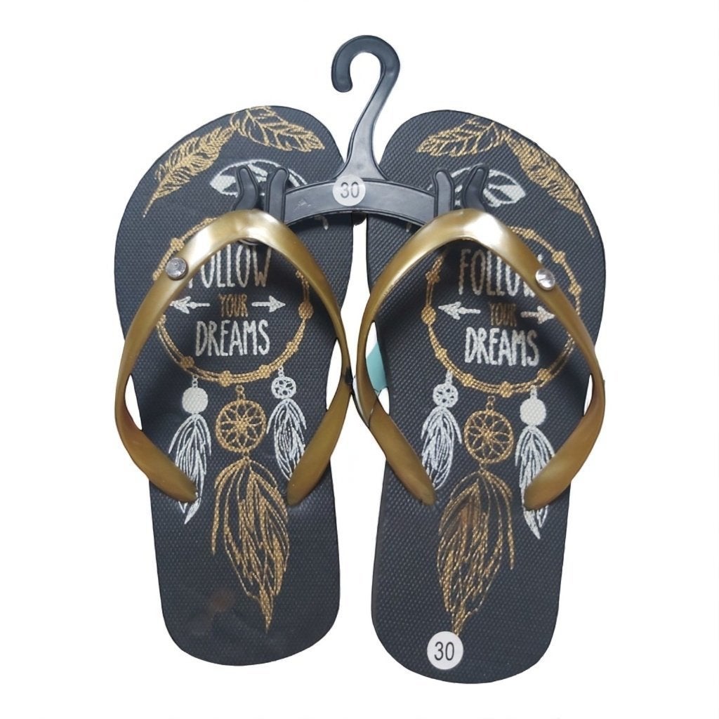 Teenslipper zwart goud met strass steentjes 30, Noekies.com, Schoenen, Nieuw, Info@noekies.com