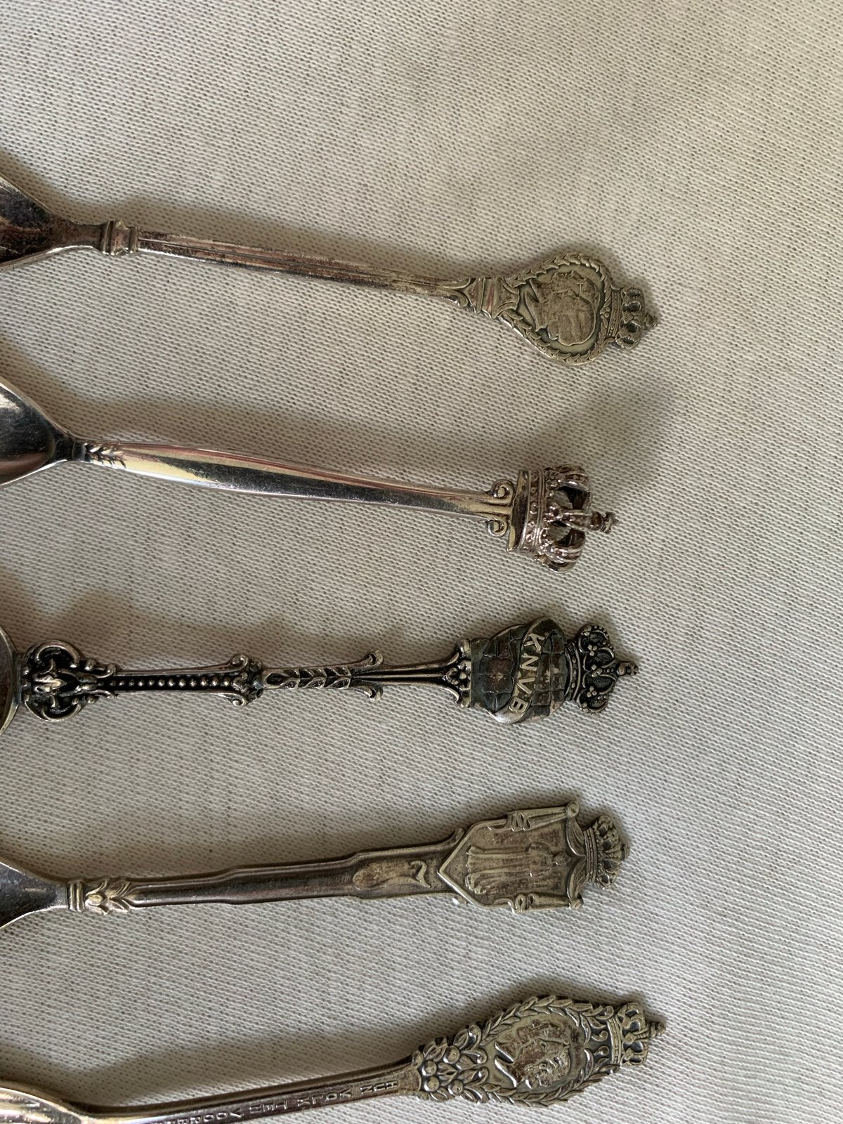 Set van 7 Antieke Zilveren Herdenkingslepels, Antiek en Kunst, Ophalen of Verzenden